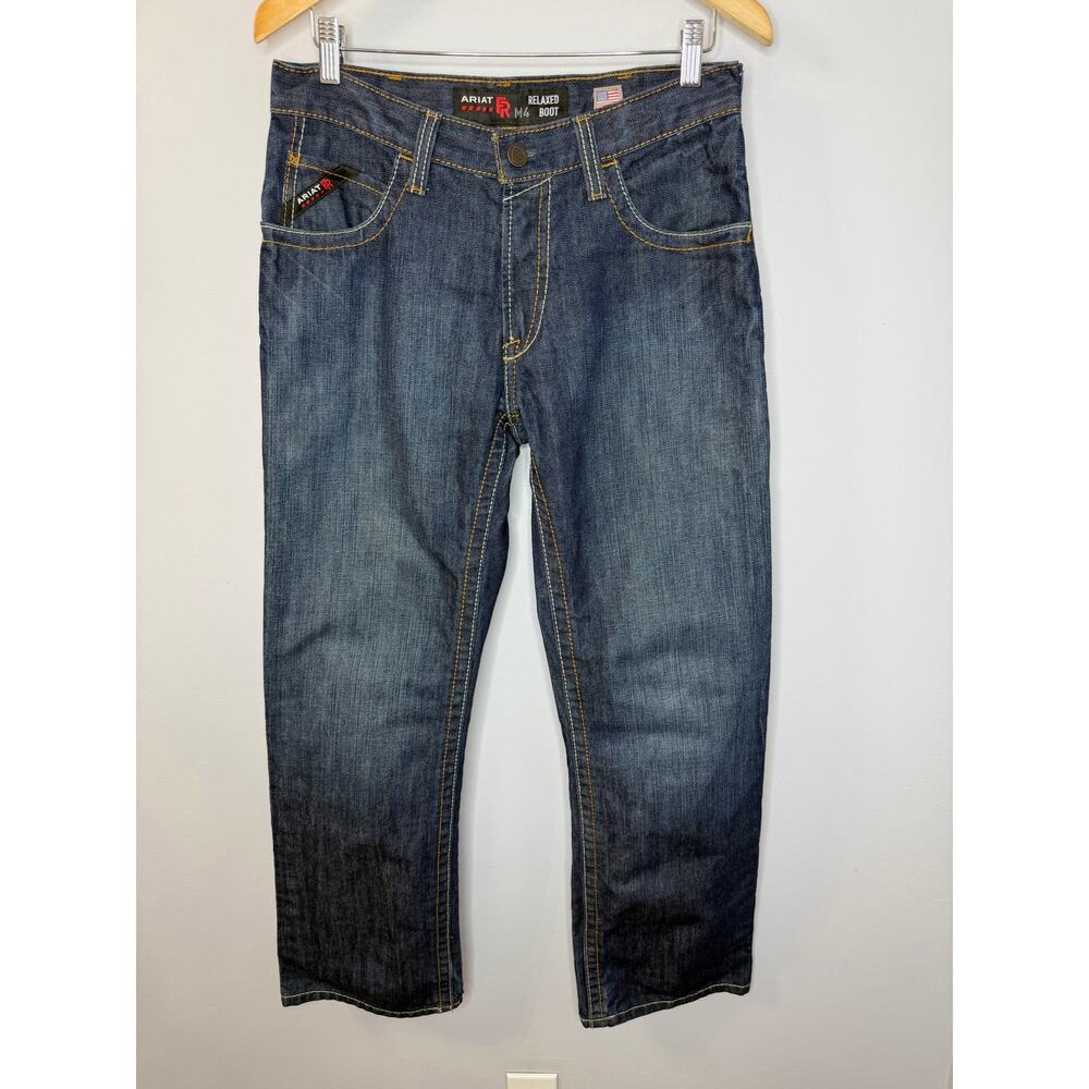 Ariat Men's Flame Resistant M4 Relaxed Boundary Boot Cut Jean Blue Sz 30x30 - Picture 11 of 13